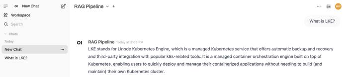 Screenshot of a RAG Pipeline query in Open WebUI