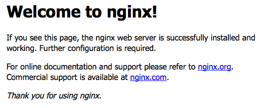 NGINX welcome page NGINX welcome page