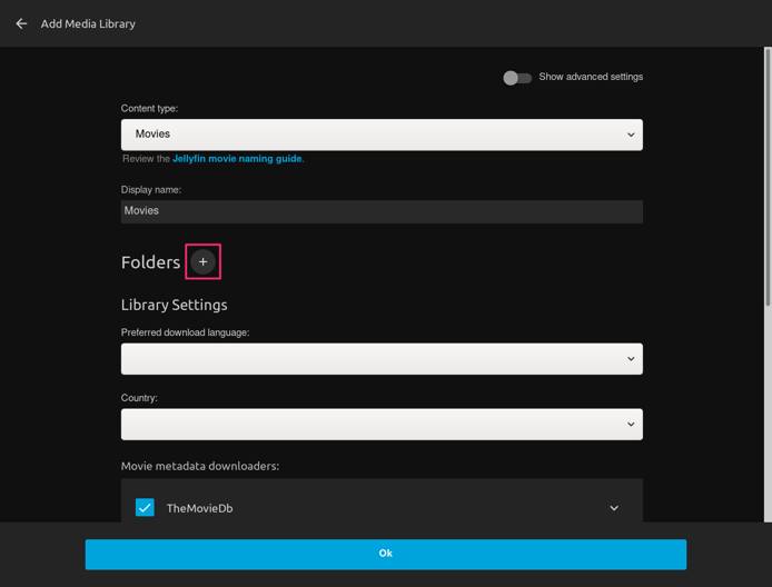 Choose the “Folders” button