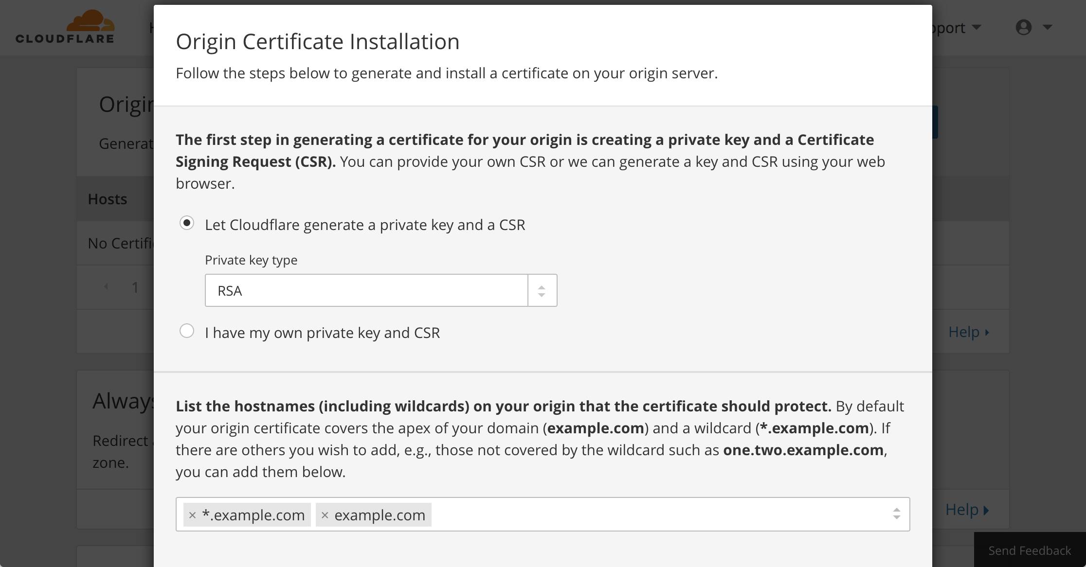 Cloudflare crypto - new certificate and private key Cloudflare crypto - new certificate and private key