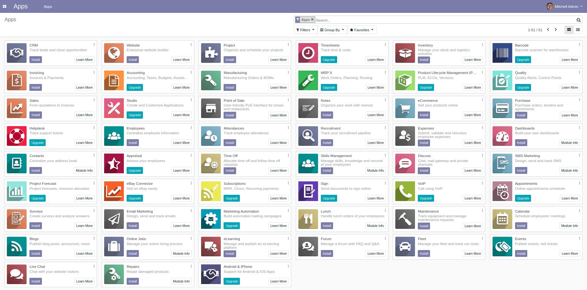Odoo 13 Welcome Screen Odoo 13 Welcome Screen