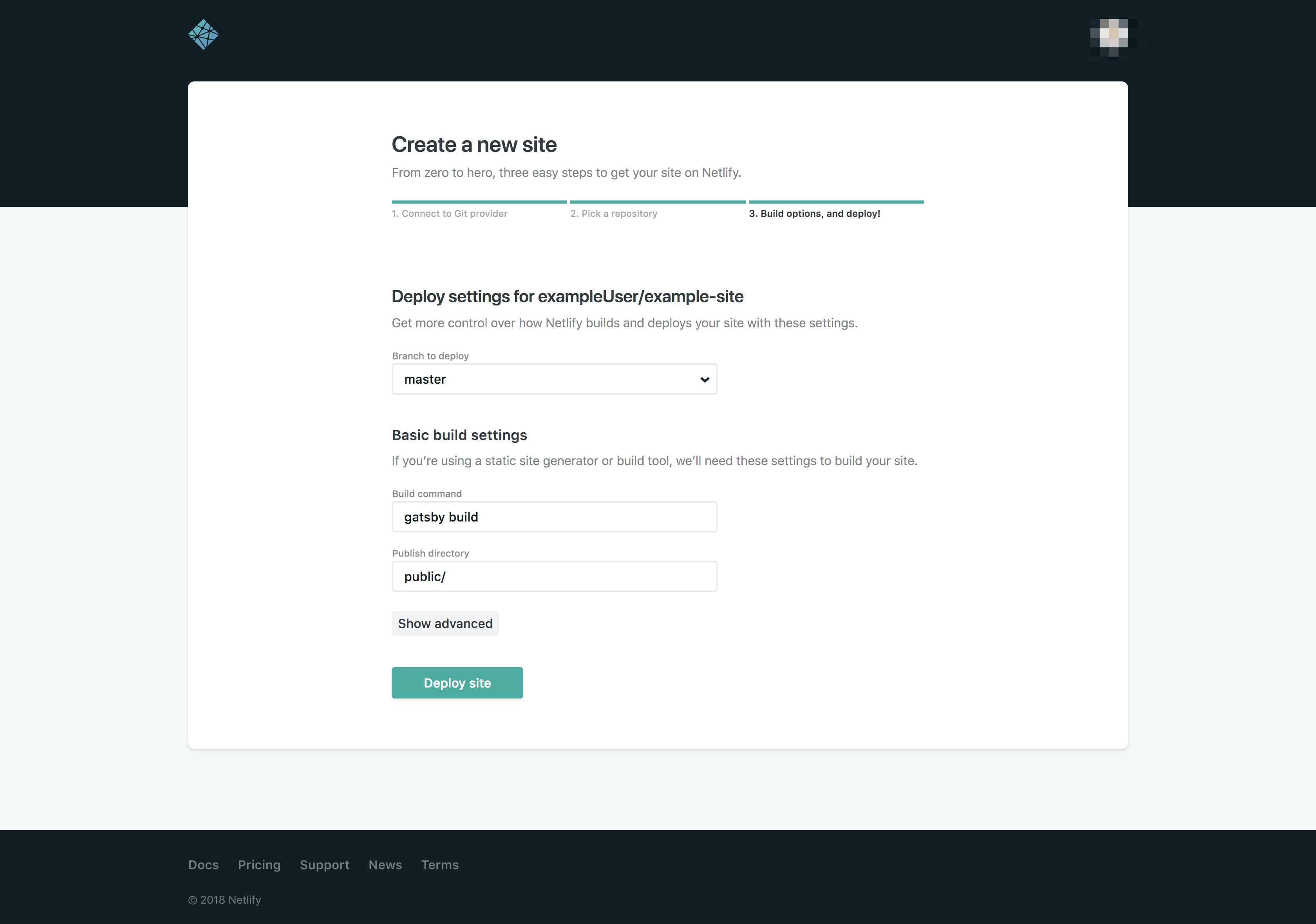 Netlify repository settings Netlify repository settings