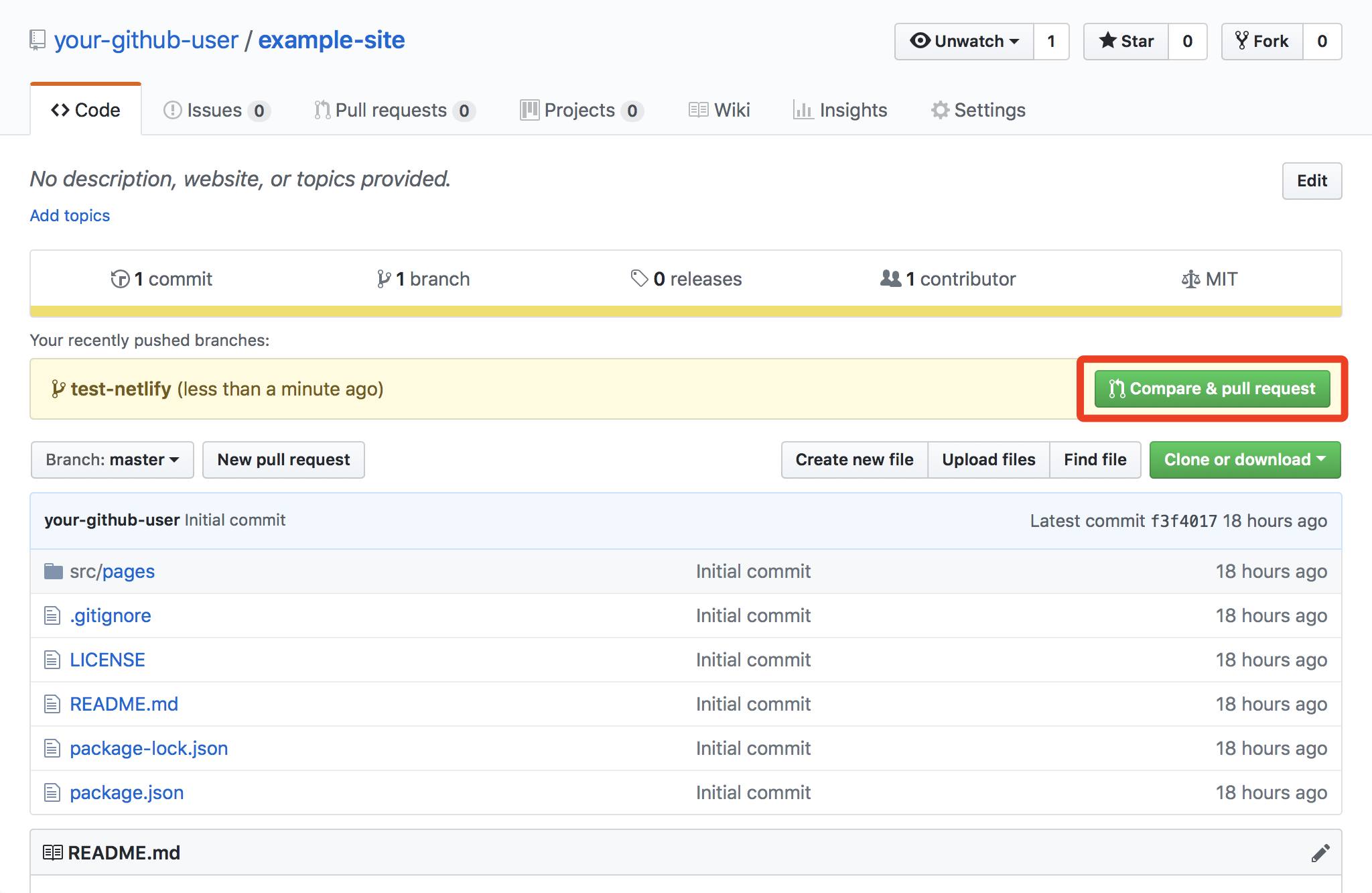GitHub Compare and Pull Request Banner GitHub Compare and Pull Request Banner
