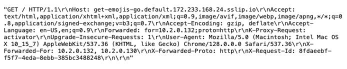 Invoking the deployed Knative Go function in a Web browser.