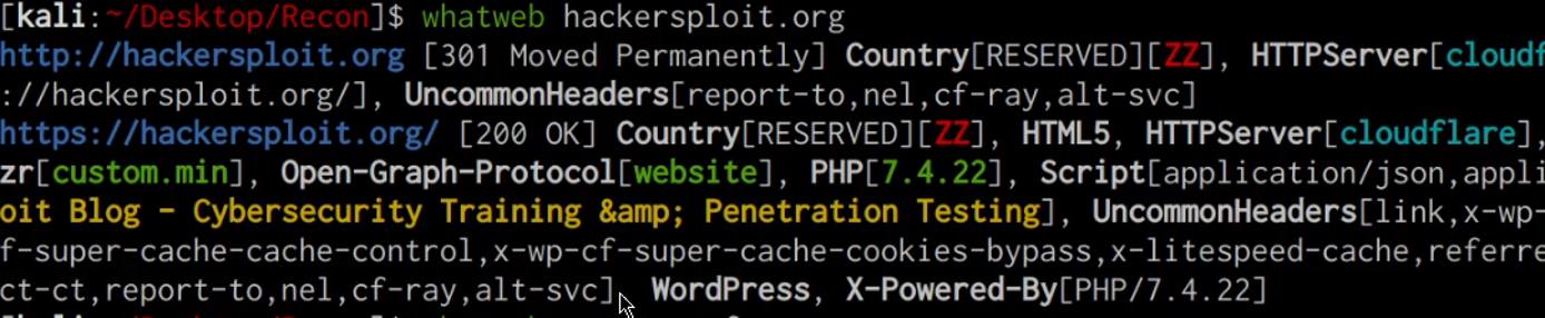 whatweb utility output whatweb utility output