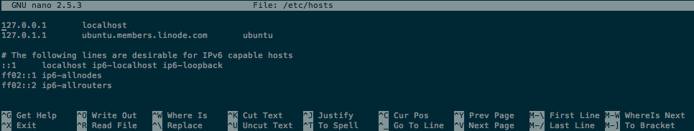 Ubuntu hosts file in nano
